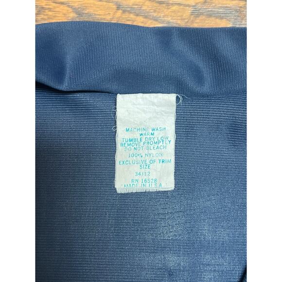 Vintage Clothing - Sheer Pajama Set - Dark Blue and White - Medium - Made In USA - Picture 3 of 13